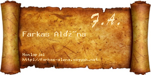 Farkas Aléna névjegykártya